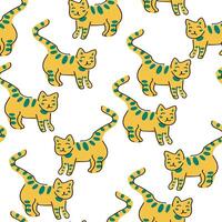 seamless pattern with stripes cat vector