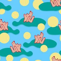 seamless pattern with dog and abstract forms vector