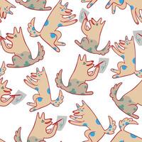 seamless pattern with dod drawing something vector