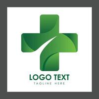 A green logo featuring a stylized cross shape with smooth curves and gradients vector
