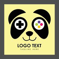 A stylized panda face with large, expressive eyes vector