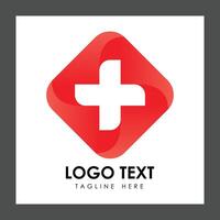 A red diamond-shaped logo featuring a white cross in the center vector