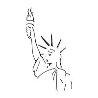 the statue of liberty is holding a torch vector