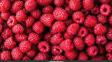 Abundant Fresh Raspberries Background Close Up Red Berry Texture Image photo