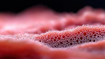 Abstract Close up of Red Bubbles and Foam Texture Macro Photography photo