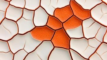 Abstract Cracked Texture Orange and White Geometric Pattern Close up Detail photo