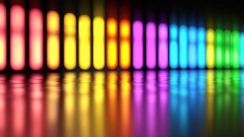 Abstract Colorful Neon Lights Reflection Vibrant Spectrum Glowing Bars Digital Art photo