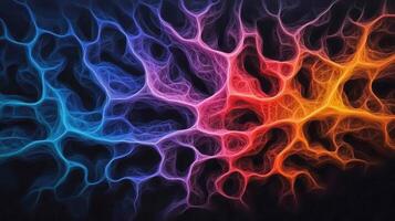 Abstract Colorful Network Luminous Glowing Lines Energy Flow Fractal Art Design photo