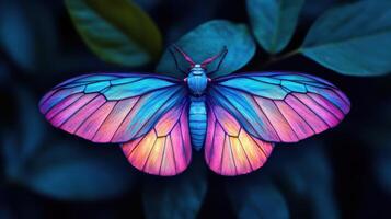 Vibrant iridescent moth wings close up macro photography colorful insect nature fantasy surreal photo