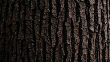 Dark Brown Tree Bark Texture Detailed Close Up Natural Wooden Background photo