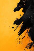 Energetic abstract background showcases explosive shapes with dynamic splashes of yellow and black, featuring soft gradients and textured layers against a smooth backdrop photo