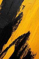Bold, textured brushstrokes in yellow and black create a striking abstract background. Soft gradients and dynamic shapes enhance the modern aesthetic, perfect for text overlay and designs photo