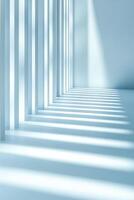 This Nordic-inspired abstract background features calming light blue tones with vertical grooves and subtle shadows. It offers ample clean space for text overlay in a minimalist style photo