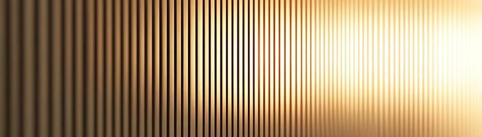 This abstract background features vertical wooden slats illuminated by warm light patterns. The neutral backdrop creates an elegant space, ideal for text overlay and graphic design photo