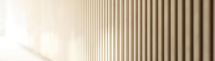 This Nordic-style backdrop showcases smooth walls with vertical grooves in soft beige. The clean neutral space is perfect for text overlay, evoking a minimalist and stylish atmosphere photo