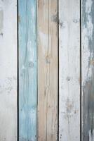 This background showcases vertical wooden slats in natural tones, accented with muted light blue hues, creating a warm and serene atmosphere for text overlay or design projects photo