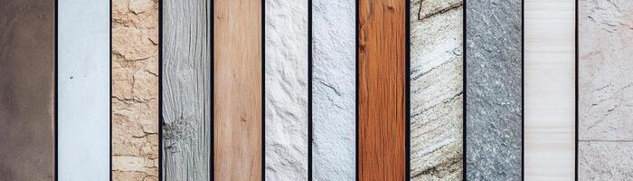 Textural elements of stone and wood blend harmoniously in muted tones. The clean design offers ample space for text overlay, creating an organic and elegant atmosphere in ultra-HD photo