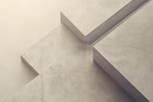 Overlapping concrete slabs create a calming yet modern abstract composition against a soft beige background, offering ample clean space for text overlay and design elements photo