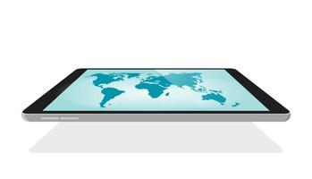 Global world map digital technology blank empty for travel or worldwide mobile logistics design flat cartoon illustration, concept or earth network communication of electronic connection modern vector