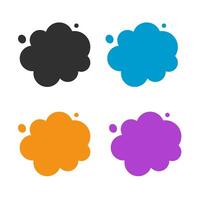 Clouds icon isolated set for copy space text bubbles flat cartoon comic illustration, idea of smoke or smog pollution cloud vector