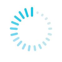 Loader or loading icon isolated rotating indicator for animated downloading process symbol, preloader bar blue color vector