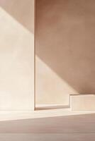 This backdrop features a smooth gradient transitioning from soft blush pink to muted beige. It offers a modern, airy feel, ideal for text overlay in various design projects photo