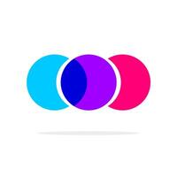 Abstract colorful circles logotype three element shapes design on template modern trendy mockup vector