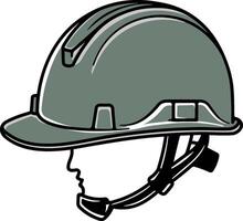 illustration of a head in a construction or work helmet without background vector