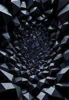 Dark Abstract Polygonal Sharp Tunnel Deep Space Background photo
