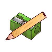 green sharpener with pencil vector