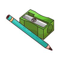 green sharpener with pencil illustration vector