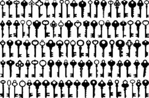 Set of Different Black Key Silhouettes vector