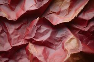 Abstract Crumpled Red Paper Texture for Artistic Background Design photo