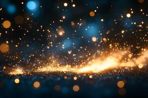 Abstract Sparkling Light Trails and Bokeh Effects for Dynamic Background Design photo