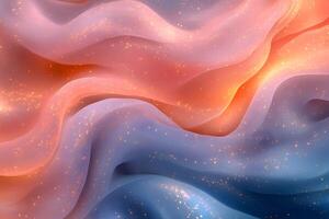 Ethereal Abstract Waves with Glittering Particles for Digital Design and Backgrounds photo