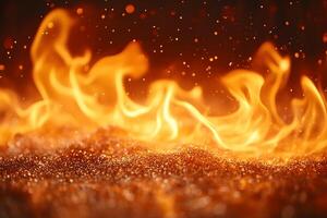 Fiery Flames and Sparks in Abstract Golden Blaze for Dynamic Design photo