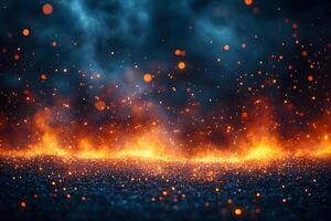 Fiery Abstract Background with Glowing Sparks for Dynamic Design and Creative Projects photo