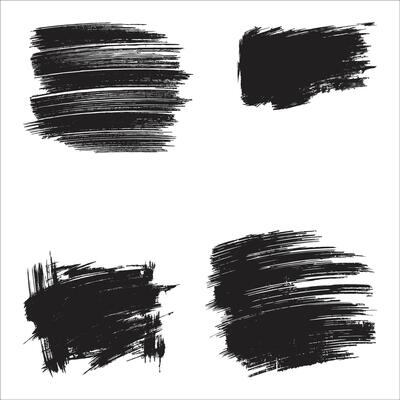 paint brush stroke, ink splatter and artistic design elements