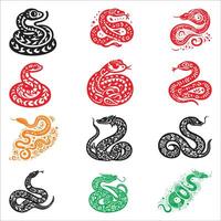Year Of The Snake, Chinese Zodiac Snake, Lunar New Year vector