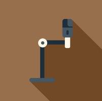 Studio microphone on adjustable arm, broadcasting or recording equipment vector