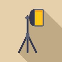 Studio spotlight standing on tripod illuminating background vector