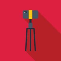 Smartphone recording on tripod with long shadow on red background vector