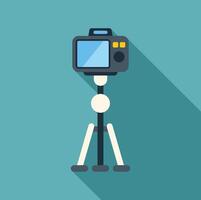 Digital camera recording on tripod with long shadow vector