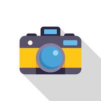 Modern flat design camera icon with long shadow vector