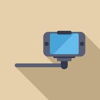 Smartphone streaming using monopod selfie stick, capturing moments vector