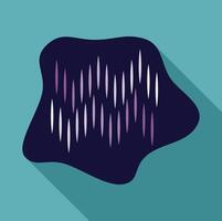 Abstract sound wave visualizing audio spectrum on turquoise background vector