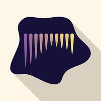 Manicure showing nail polish color palette with long shadow vector