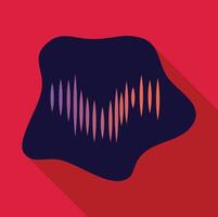 Sound wave vibrating in abstract shape on red background vector