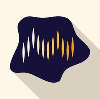 Digital audio wave showing increasing sound volume in flat design vector