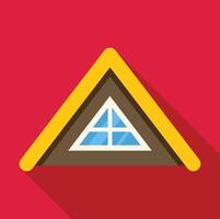 Garret window illuminating modern home with stylish design on vibrant red background vector